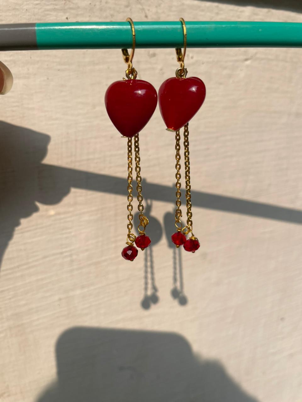 Ceramic Heart Earrings